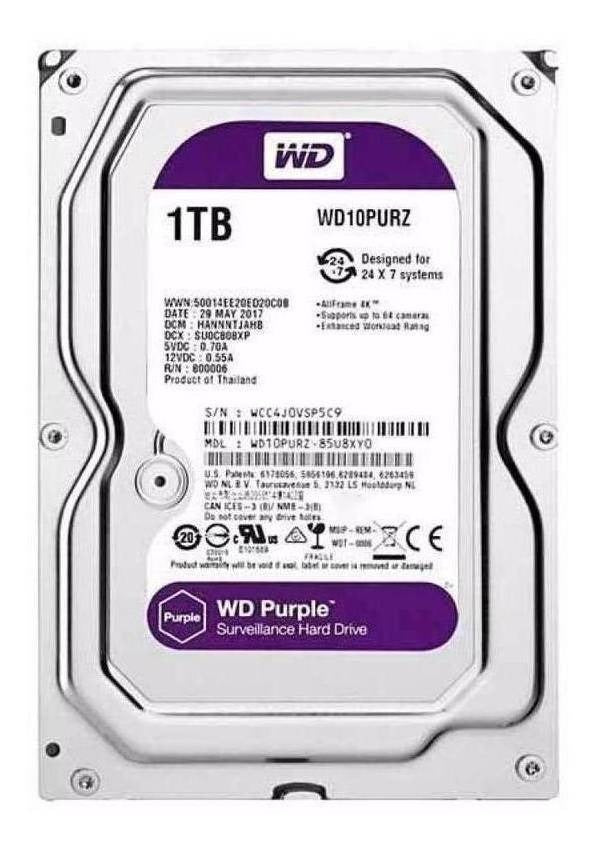 Disco rígido interno Western Digital WD Purple WD10PURZ 1TB roxo