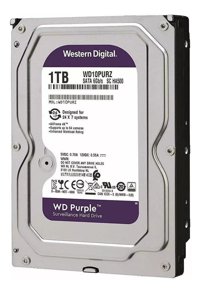 Disco rígido interno Western Digital WD Purple WD10PURZ 1TB roxo
