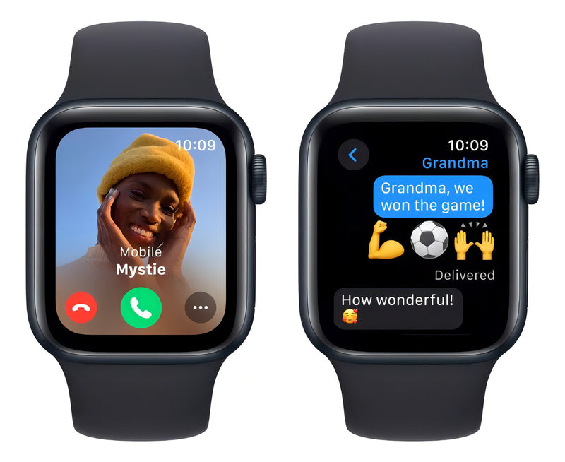 Apple Watch SE GPS • Caixa meia-noite de alumínio – 40 mm • Pulseira esportiva meia-noite – P/M