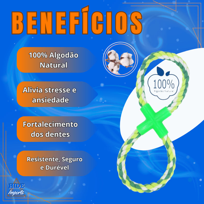 4 Brinquedo Pet Corda Resistente Interativo Cachorro Forte