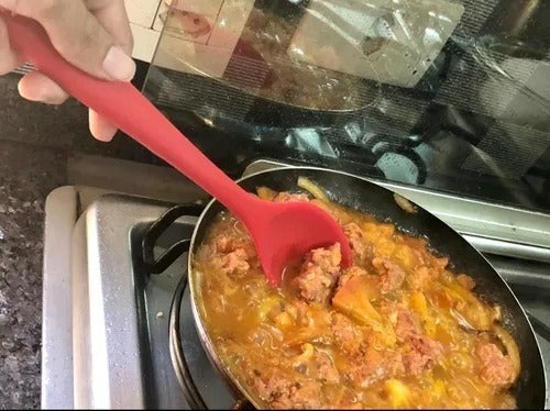 Kit 2 Colheres De Arroz Silicone Maciço Não Riscam Panelas