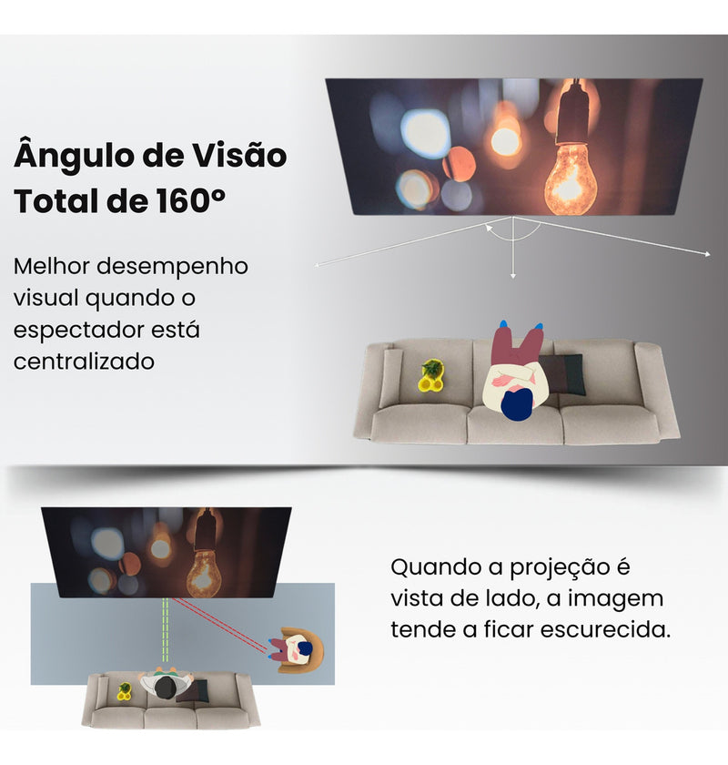 Tela reflexiva para data show projeção 16:9 com 120 polegadas Salange cor cinza