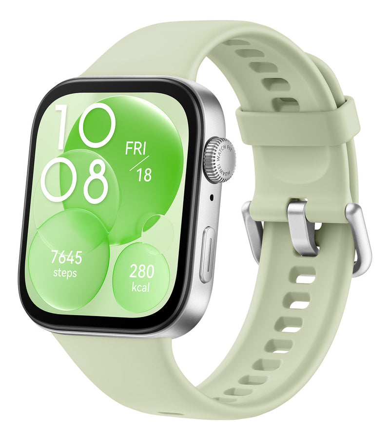 Smartwatch, Huawei Watch Fit 3, Verde Bisel Prateado Desenho da pulseira Mesh