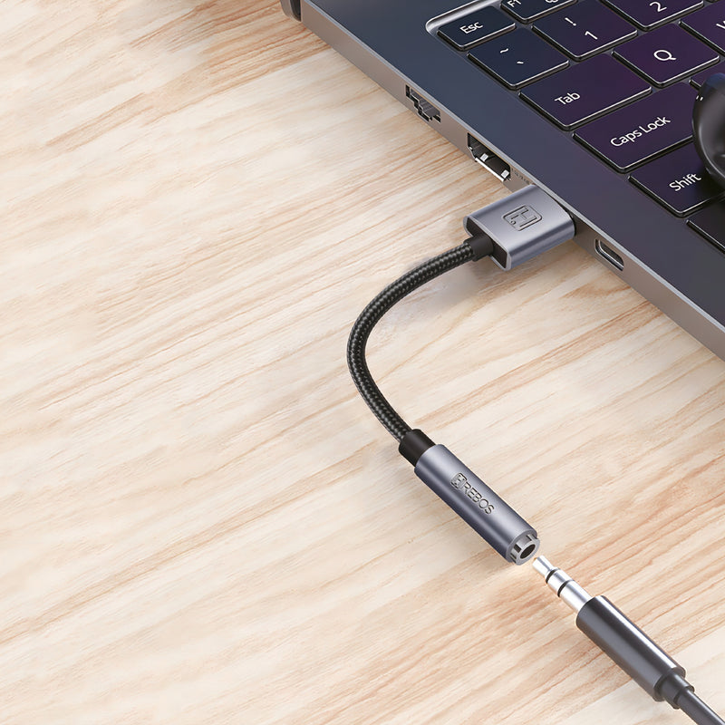 Placa De Som Usb P2 Fone 3.5mm Pc Notebook Cor Preto