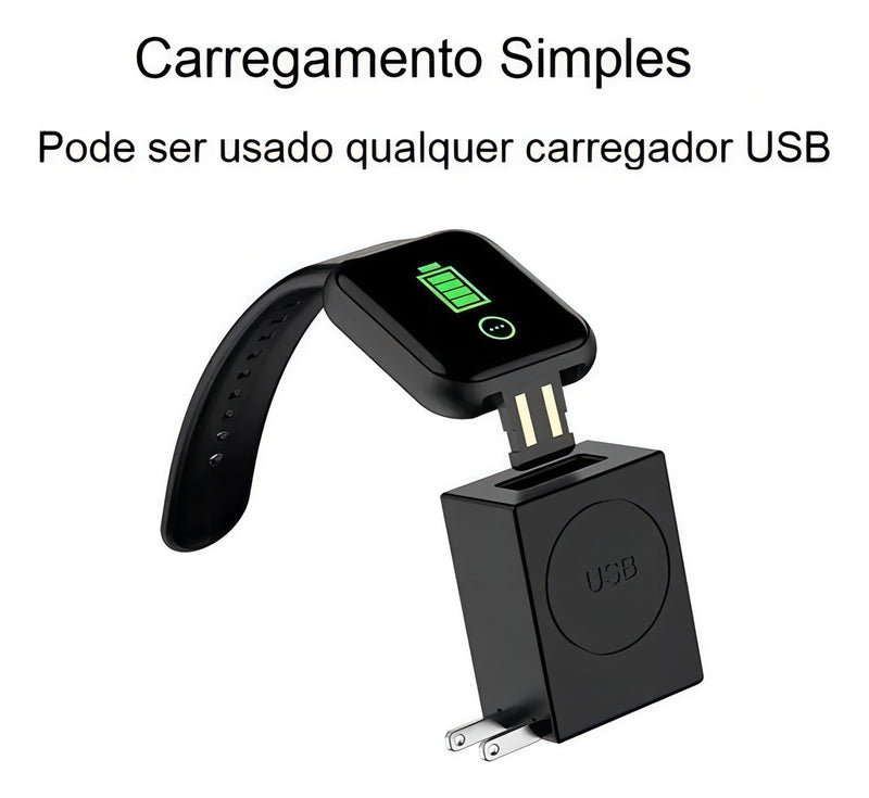 Relógio Smart Digital D20 Masculino / Feminino + Fone S/fi Cor da pulseira Branco
