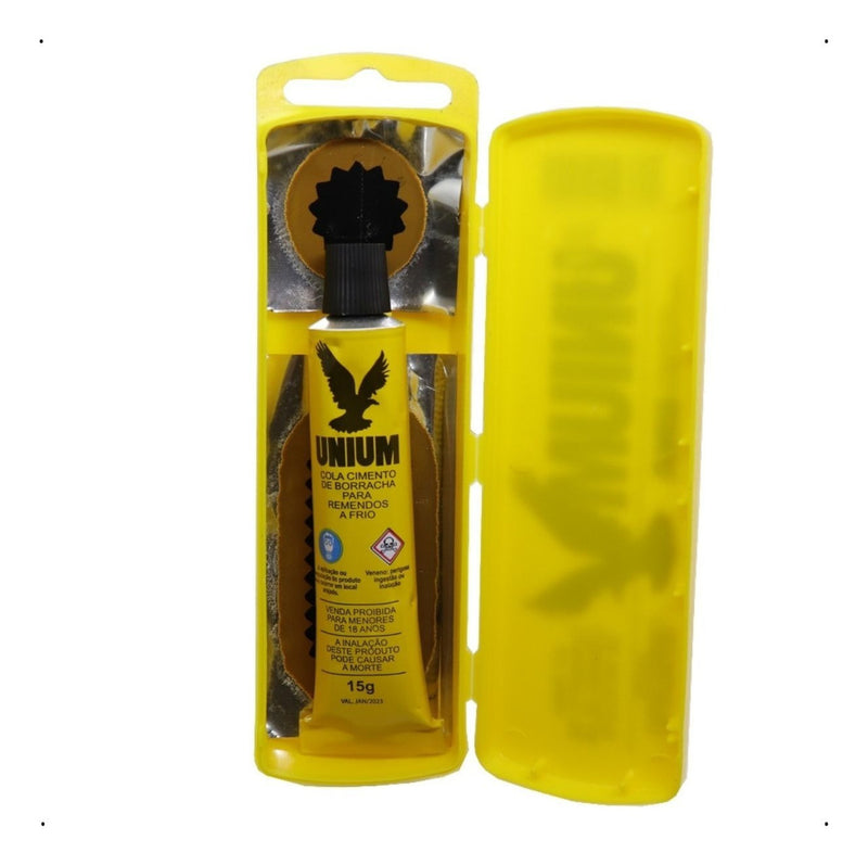 Estojo Kit Remendo Camara De Ar Bicicleta Com Cola Unium