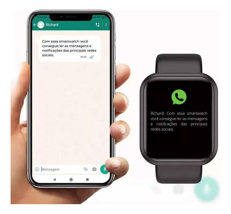 Relógio Smartwatch D20 Digital Inteligente P/ Homem Mulher Cor da caixa Preto Cor da pulseira Preto Cor do bisel Preto