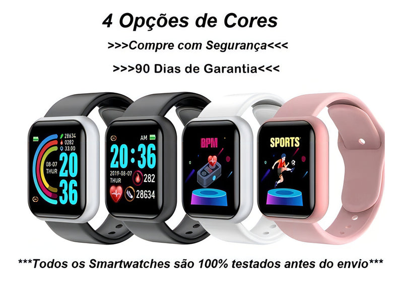 Relógio Smart Digital D20 Masculino / Feminino + Fone S/fi Cor da pulseira Branco