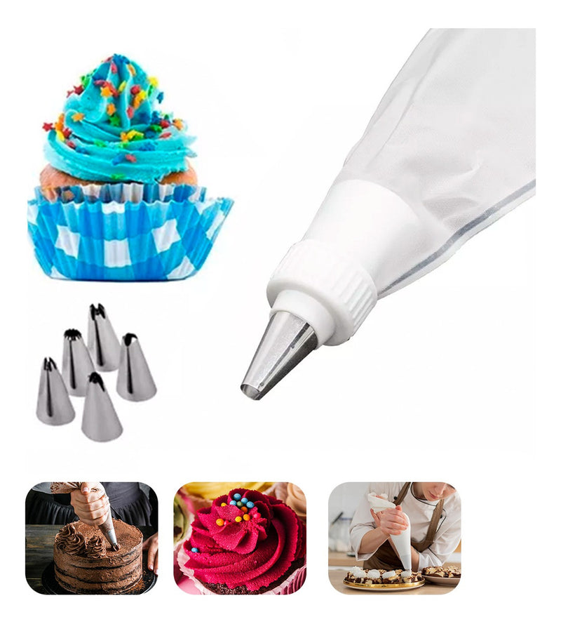 Kit Bicos De Confeitar + Bico Confeiteiro Com 7 Peças
