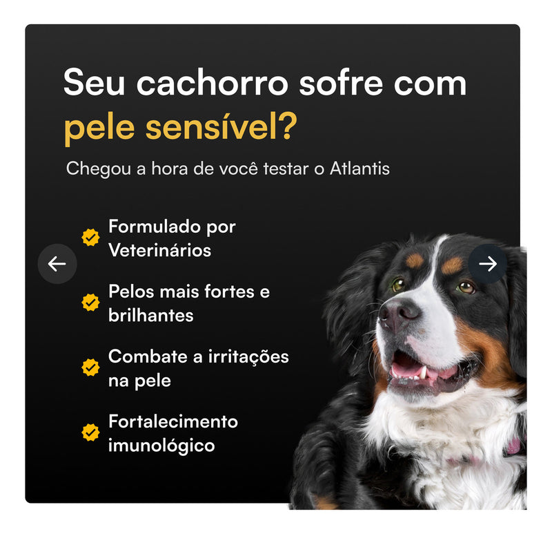Atlantis Ômega 3 Líquido 300ml, Suplemento para Pets, Petvi