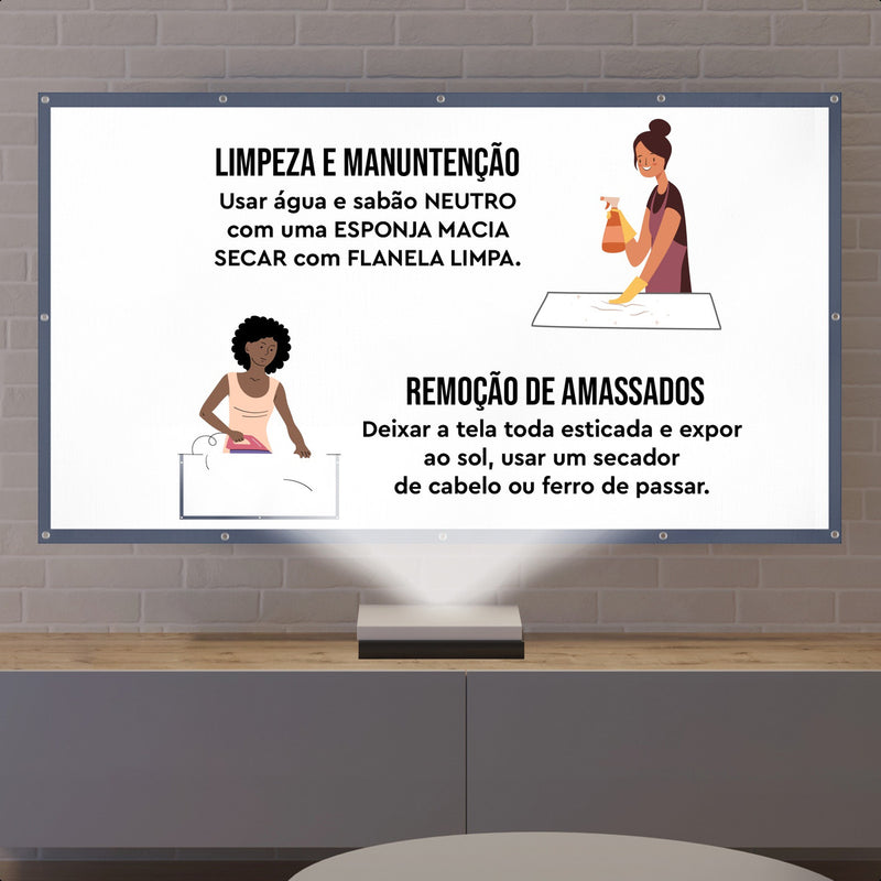 Telão De Projeção 150 Polegadas Datashows E Projetor