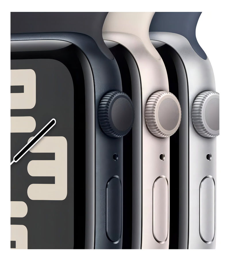 Apple Watch SE GPS (2da gen) • Caixa prateada de alumínio – 40 mm • Pulseira esportiva azul-tempestade – M/G