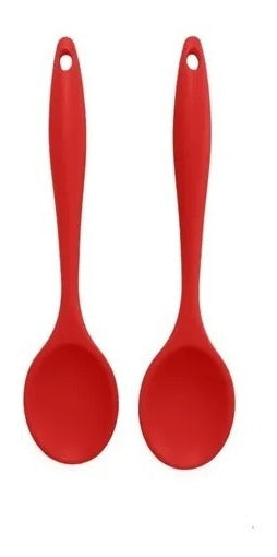 Kit 2 Colheres De Arroz Silicone Maciço Não Riscam Panelas