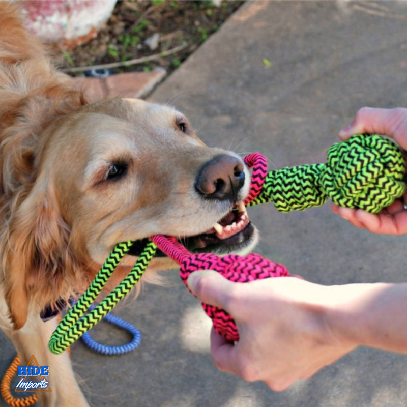 4 Brinquedo Pet Corda Resistente Interativo Cachorro Forte