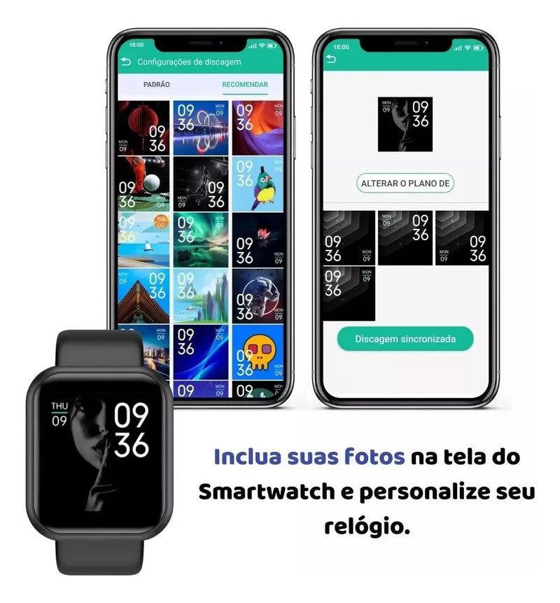 Relógio Smartwatch D20 Digital Inteligente P/ Homem Mulher Cor da caixa Preto Cor da pulseira Preto Cor do bisel Preto