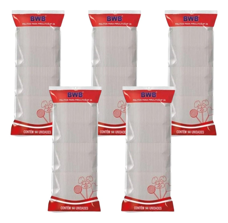 250 Palitos Para Pirulito Topper De Bolo Transparente 28c...