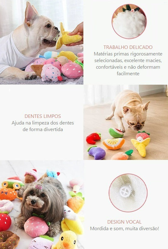 6 Brinquedo Pet Com Apito Maltes Filhote De Bulldog Francês