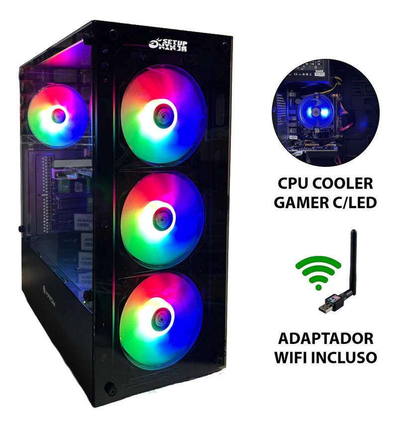 PC Gamer Completo Setup Ninja Shadow II, Intel Core i5, 16GB RAM, SSD 240GB, Placa de Vídeo 4GB