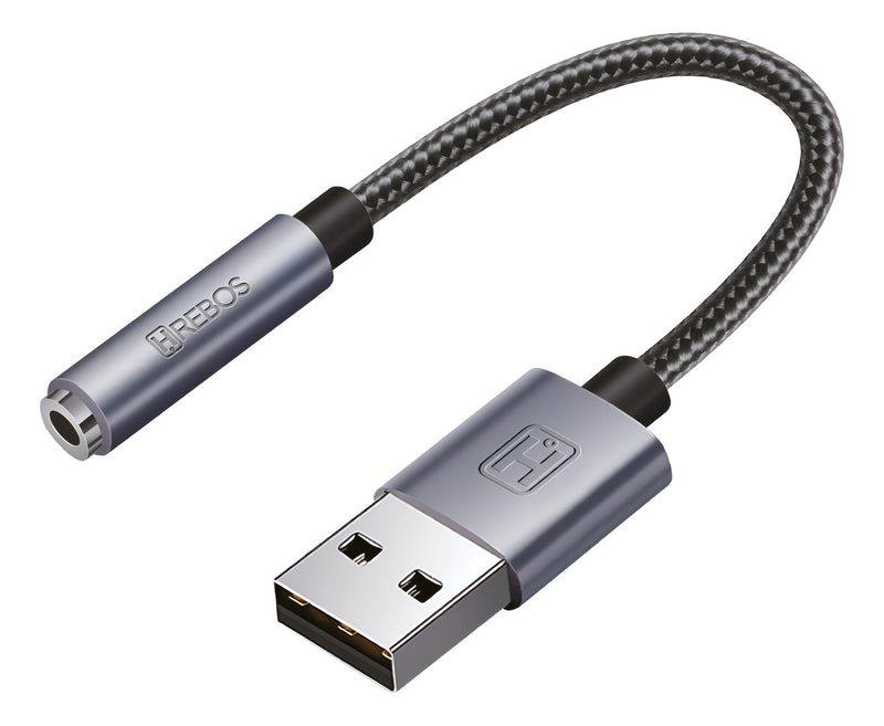 Placa De Som Usb P2 Fone 3.5mm Pc Notebook Cor Preto