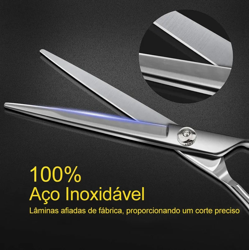 Tesoura Fio Laser Aço Cabelo Profissional Barbearia 6.5''
