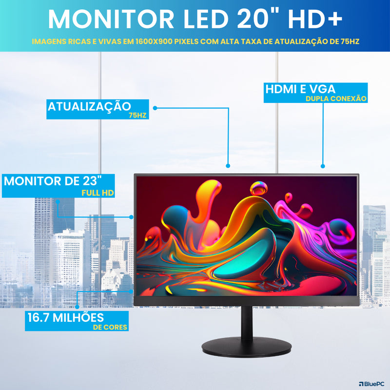 Computador Completo Fácil Office Intel Core I5 4570 4ª Geração 16gb Ram 240gb Ssd Monitor 20 75hz Hdmi Windows 10 Pro Trial Cdf-099of
