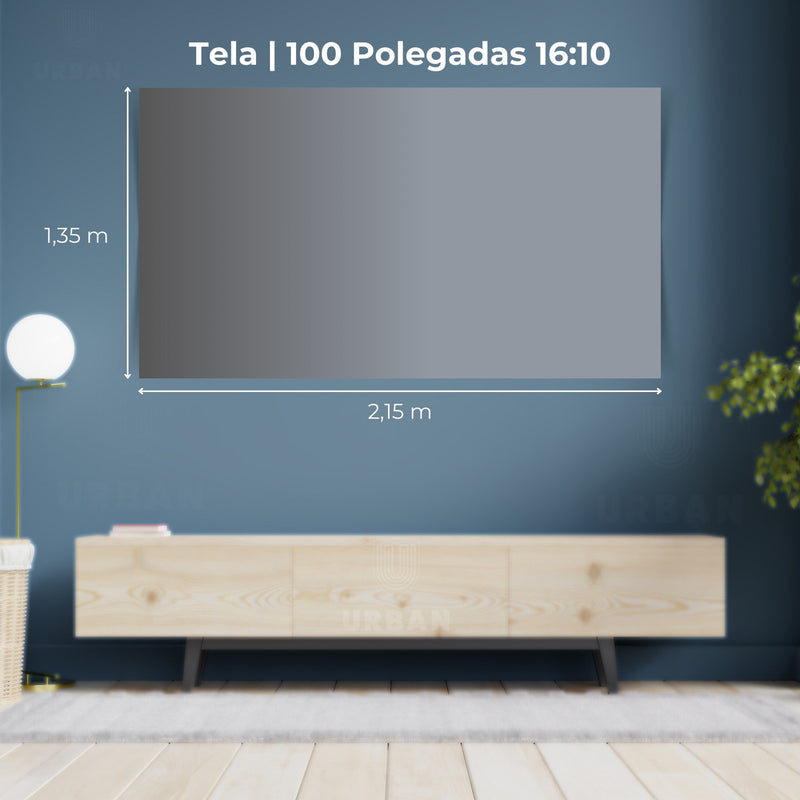 Tela Reflexiva Para Projetor 16:10 100 Polegadas Salange Cor Cinza