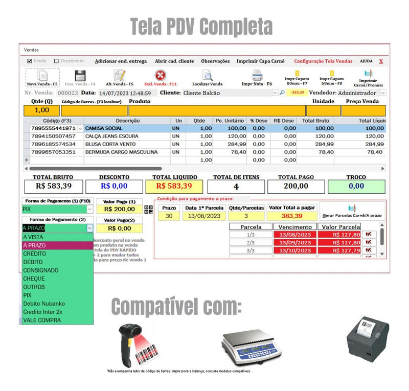 Sistema P/ Loja, Controle De Estoque, Pdv, Caixa, Vendas