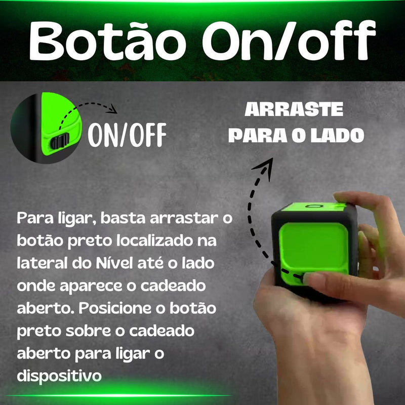 Nível A Laser Verde 2 Linhas Esquadro + Suporte + Tripé Recarregavel Profissional Prumo 20m Autonivelante Haixia