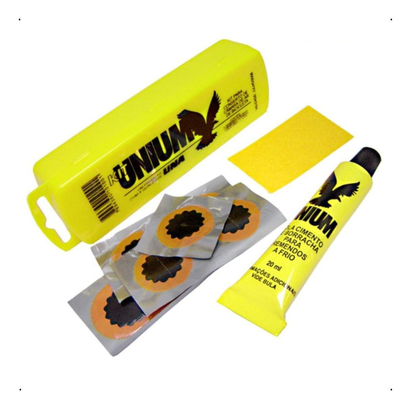Estojo Kit Remendo Camara De Ar Bicicleta Com Cola Unium