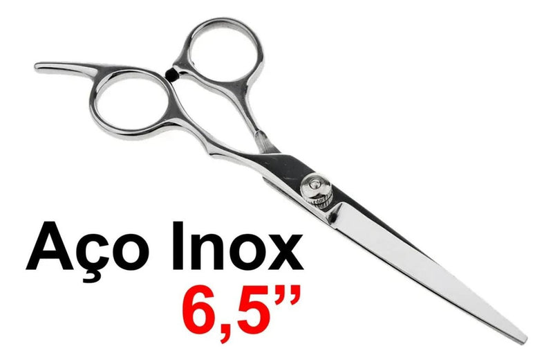 Tesoura Fio Laser Aço Cabelo Profissional Barbearia 6.5''