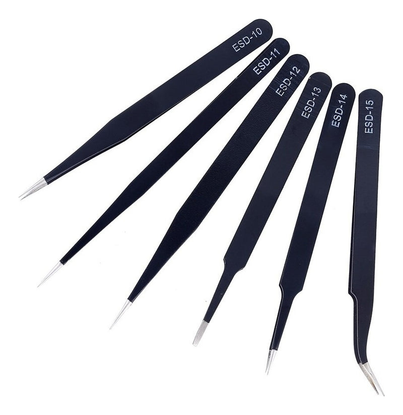 Kit 6 Pinças Anti-estatica Eletronica Bga Reballing Celular