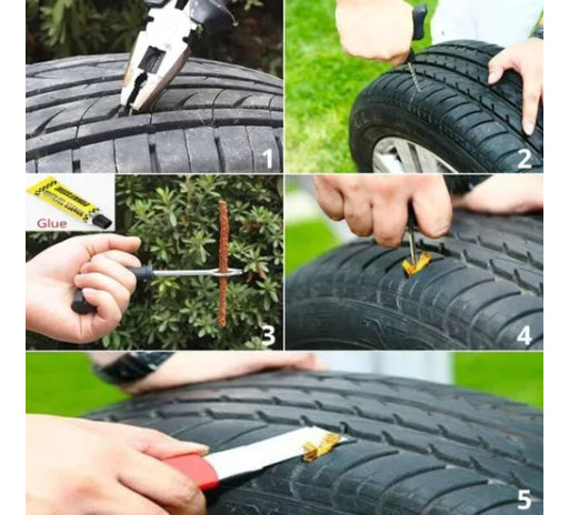 Kit Reparo Para Pneu De Carro E Moto  Acessorios Pro 6 Pecas