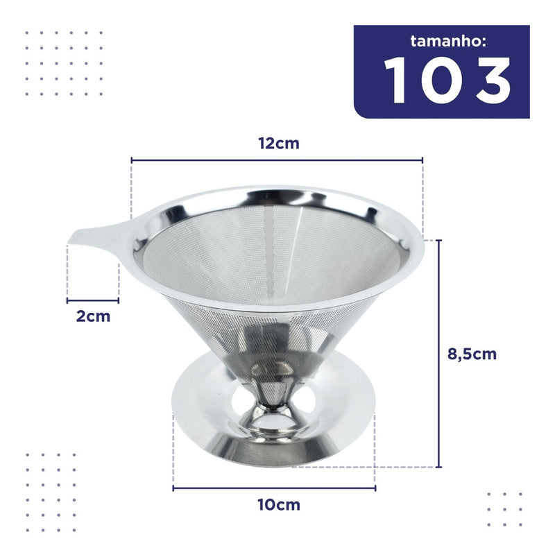 Coador De Inox - Filtro De Café Reutilizável 103 Tche Amo