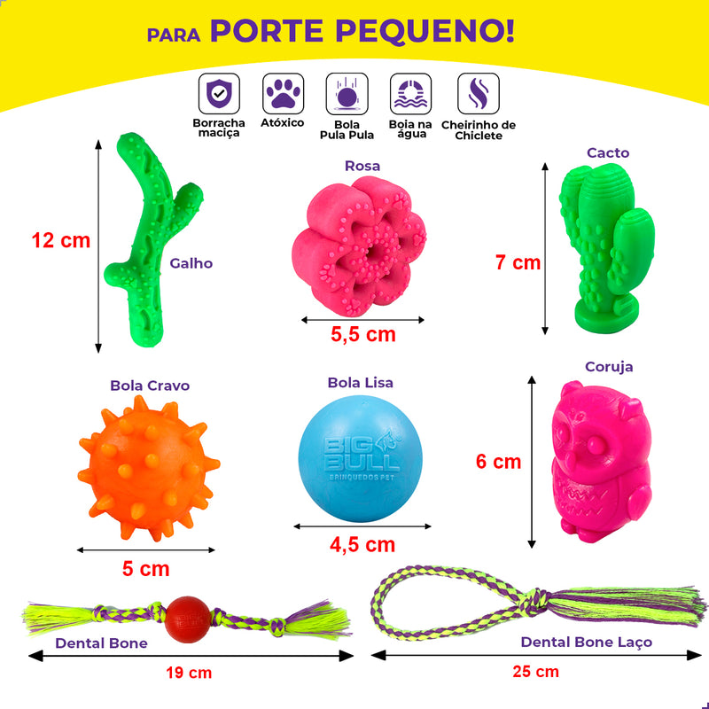 Brinquedo Pet Cachorros Interativo Anti Stress 10un Big Bull
