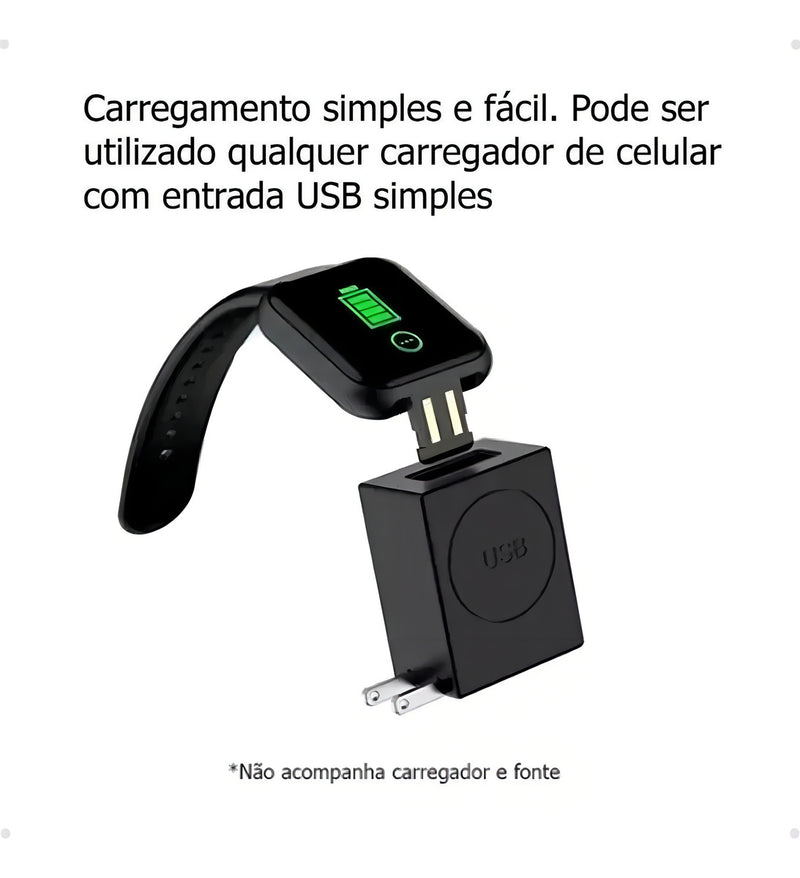 Relógio Inteligente Smartwatch Masculino Feminino D20 Cor Da Pulseira Branco Pro Fitness
