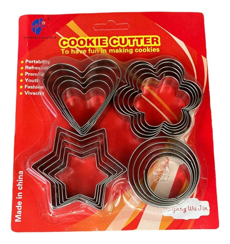 Conjunto De Cortadores De Biscoito - Inox - 20 Peças