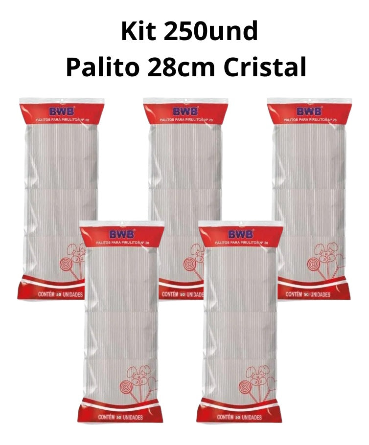 250 Palitos Para Pirulito Topper De Bolo Transparente 28c...