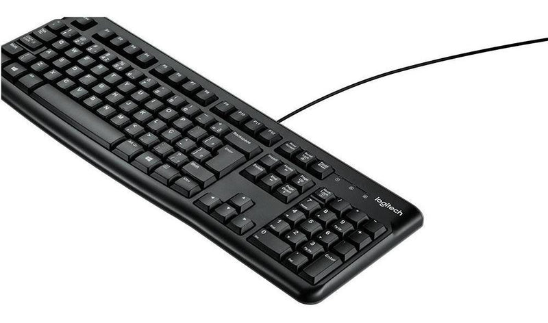 Teclado Com Fio Usb Logitech K120 Com Layout Abnt2 Cor de teclado Preto Idioma Português Brasil QWERTY