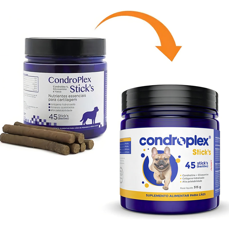 Suplemento Alimentar Condroplex Sticks Avert - 45 Unidades