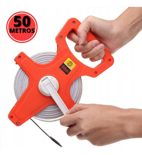 Trena De 50 Metros Fita De Fibra De Vidro Aberta 50m X 14mm