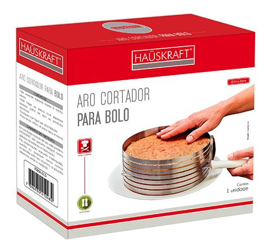 Aro Fatiador Cortador Para Bolo Ajustável Aço Inox Redondo