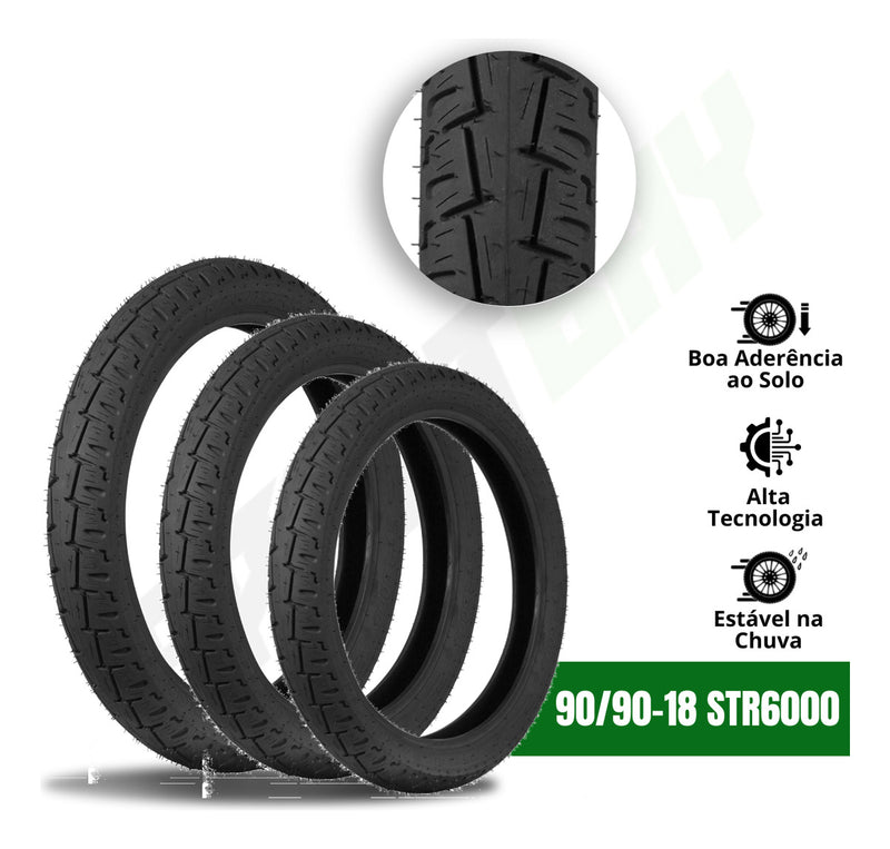 Pneu Traseiro 90/90-18 Cg Titan Fan 125 / 150 / 160 Fazer Cor Preto