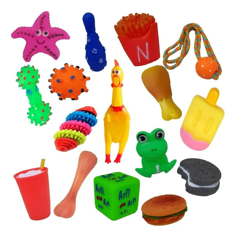 Kit 12 Brinquedos Mordedor Pet Cachorro Filhotes Porte Médio
