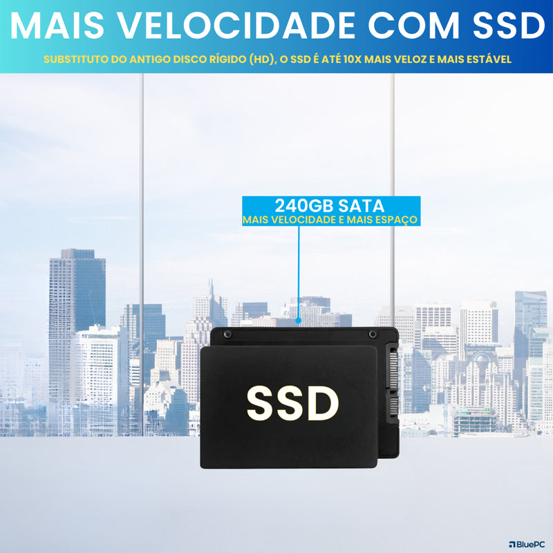 Computador Completo Fácil Office Intel Core I5 4570 4ª Geração 16gb Ram 240gb Ssd Monitor 20 75hz Hdmi Windows 10 Pro Trial Cdf-099of
