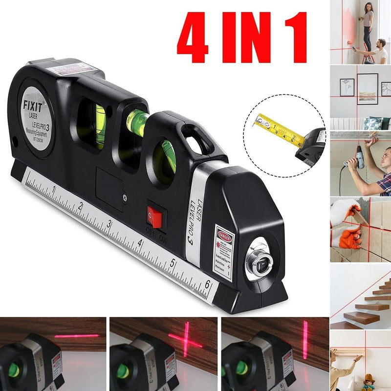 Nivel Nivelador A Laser 8m Alta Precisao Com Trena E Regua LV03