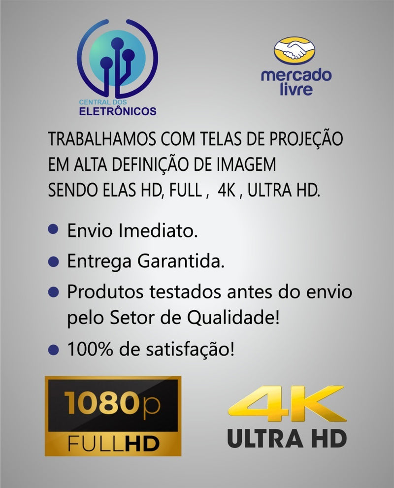 Telão De Projeção 120 Polegadas Tela Lona  Retroprojetores