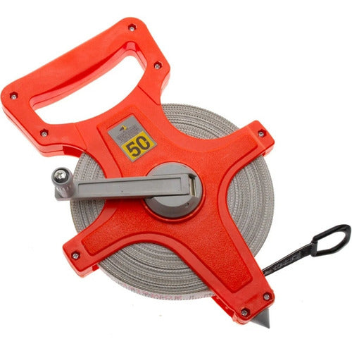 Trena De 50 Metros Fita De Fibra De Vidro Aberta 50m X 14mm