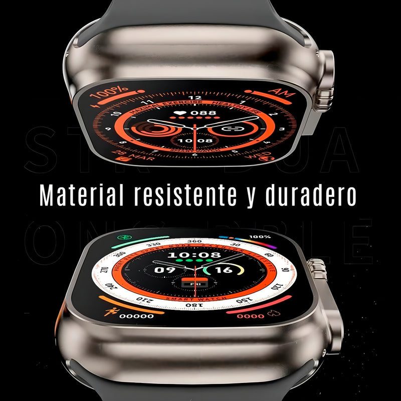 Smartwatch Digital 01smart T800 Ultra Séries 8 Caixa Prateado Pulseira Laranja