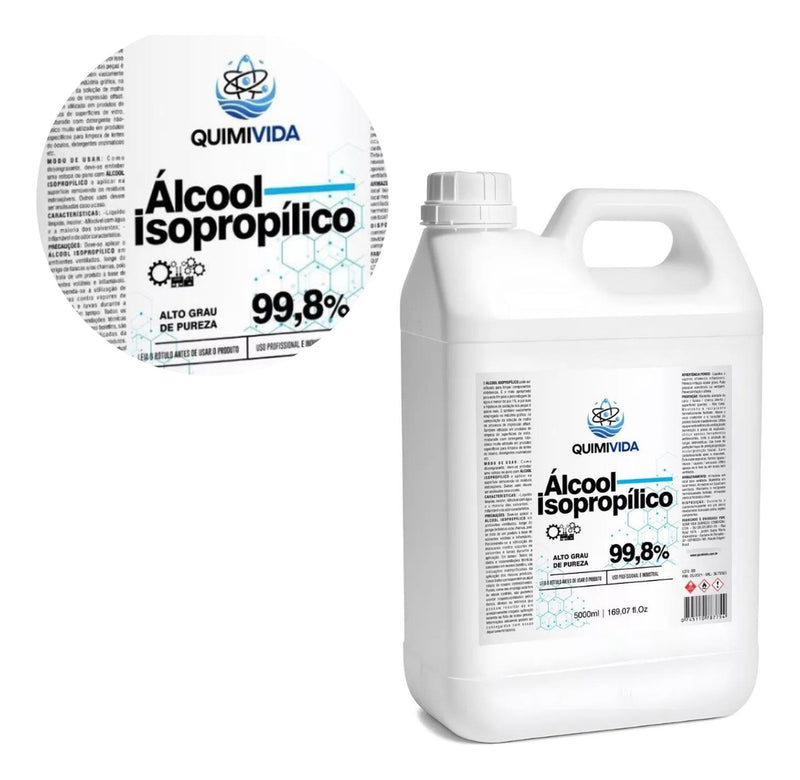 Ál-cool Quimivida Isopropílico 99,8% 5l Limpeza De Placa Eletrônico