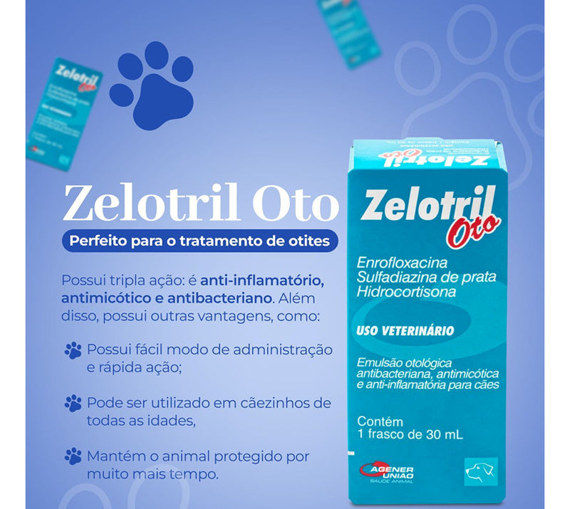 Zelotril Oto Para Cães Agener União 30ml